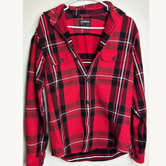 Express Jackets & Coats Express Womens Plaid Flannel Jacket Shacket
